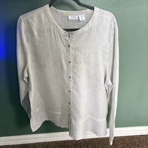 Sigrid Olsen Linen Striped Shirt